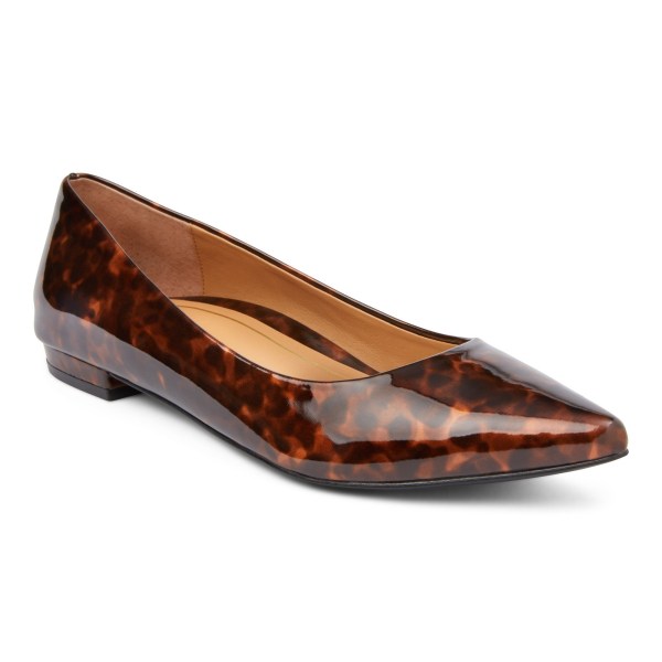 Vionic Flats Ireland - Lena Ballet Flat Leopard - Womens Shoes Online | IUMNQ-0462